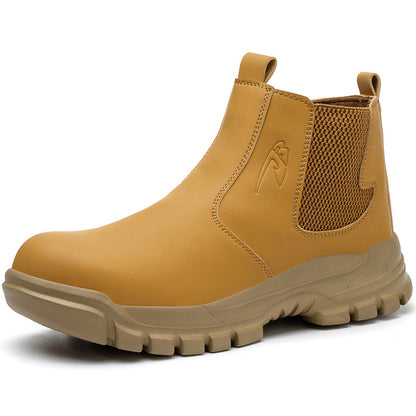 OwenGrid Men's Safety Work Boots Steel Toe Waterproof Anti Impact And Anti-Puncture