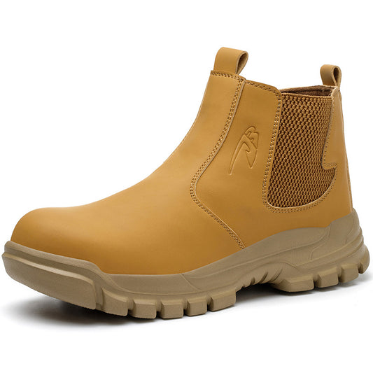 OwenGrid Men's Safety Work Boots Steel Toe Waterproof Anti Impact And Anti-Puncture