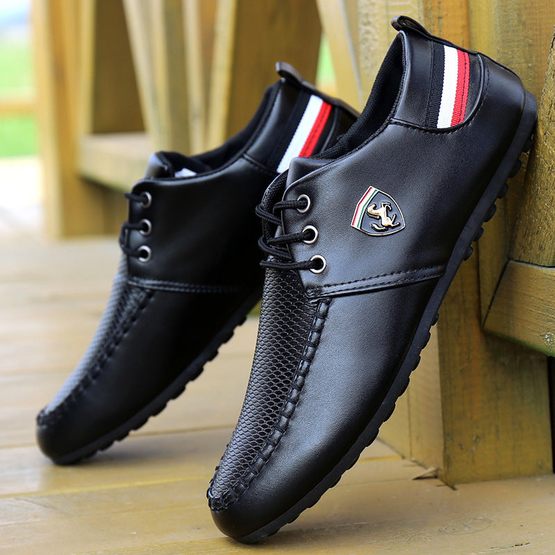 OwenGrid Men's Casual Plain Color Lace Up Loafers