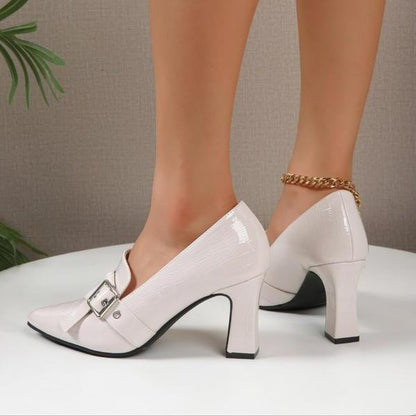 Ladies New Elegant Cowhide High Heels
