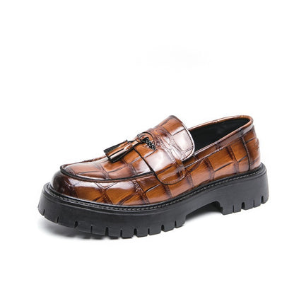 OwenGrid Men's Tassel Platform Casual Loafers