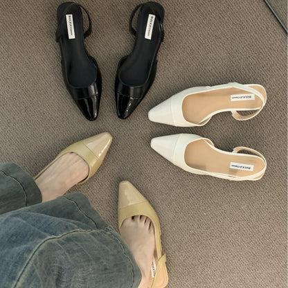 Women's Fashion Low Heel Closed Toe Elegant Sandals