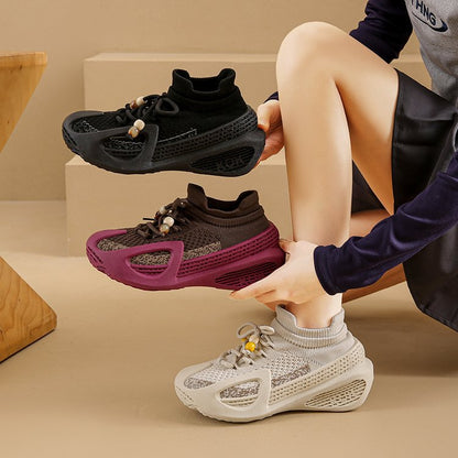 Women's Breathable Textile Upper Sock Shoes