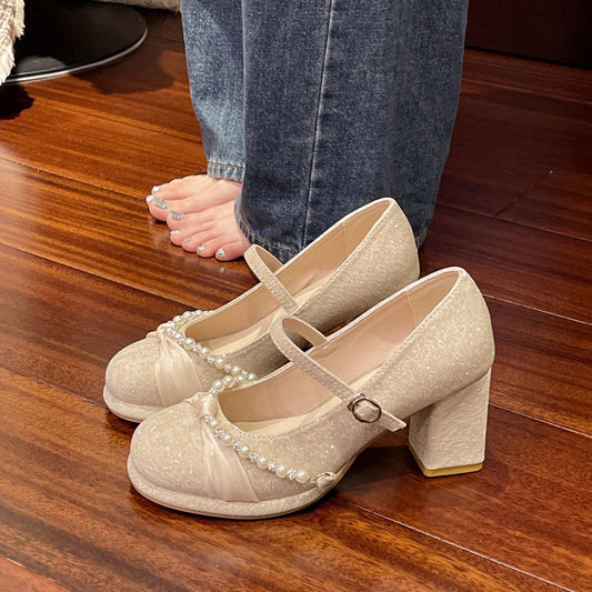 Women's Jewelry Embellished Elegant Block Heels