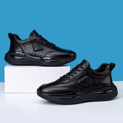 OwenGrid Men's Soft Leather Casual Air-Cushion Trendy Sports Shoes