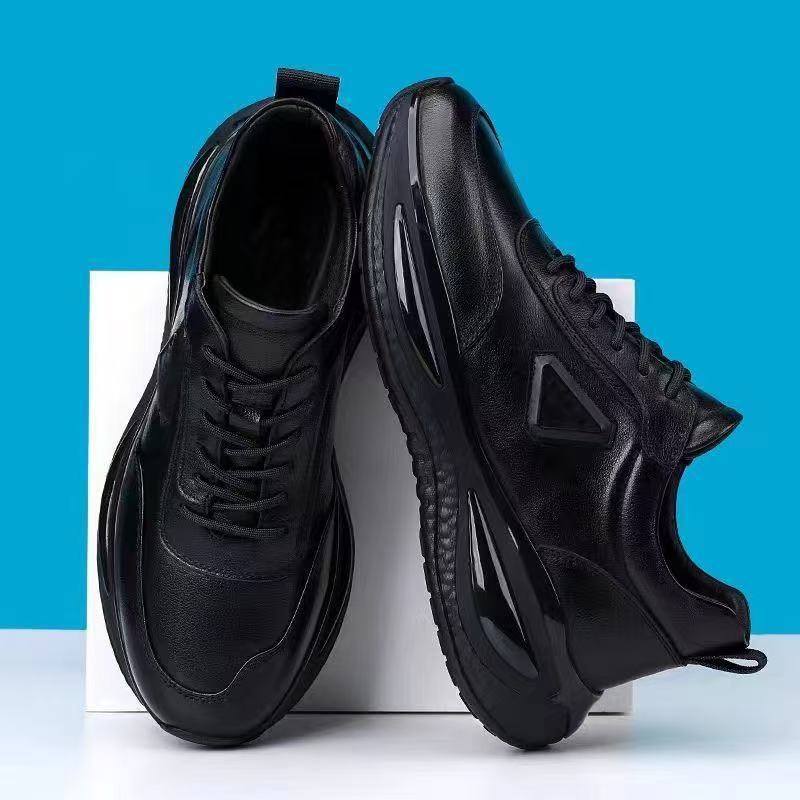 OwenGrid Men's Soft Leather Casual Air-Cushion Trendy Sports Shoes