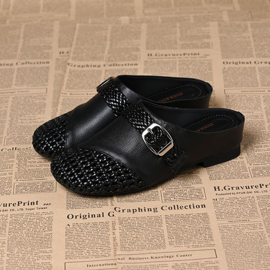 Cowhide New Slippers Fashion Braided Sandals