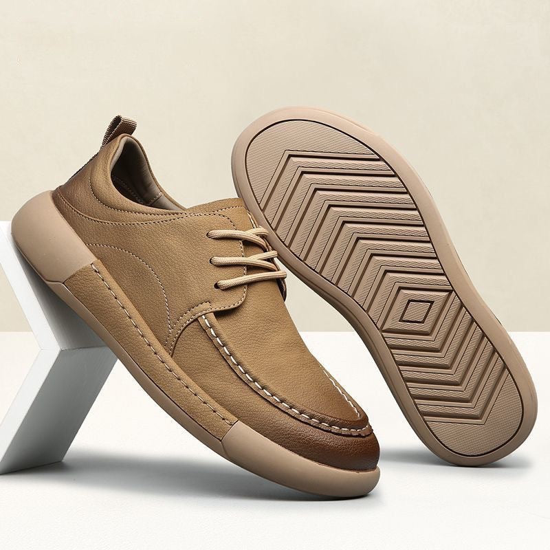 OwenGrid Men's Spring Retro Soft-Soled Casual Leather Shoes