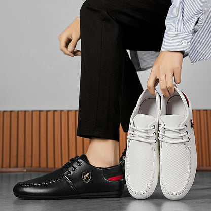 OwenGrid Men's Casual Plain Color Lace Up Loafers