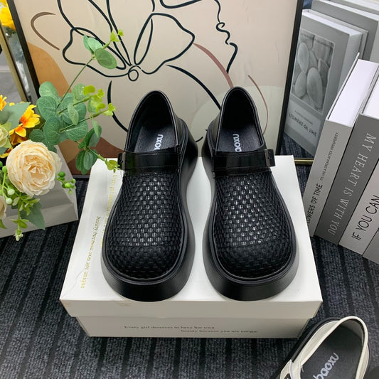 Women's Retro Woven Platform Mesh Sandals