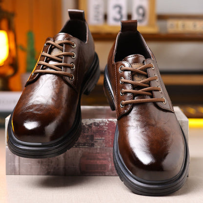 Men's Low-top Cowhide Retro Casual Leather Shoes