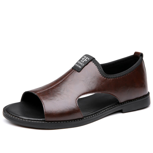 OwenGrid Men's Causal Leather Outdoor Lightweight Arch Support Sandals