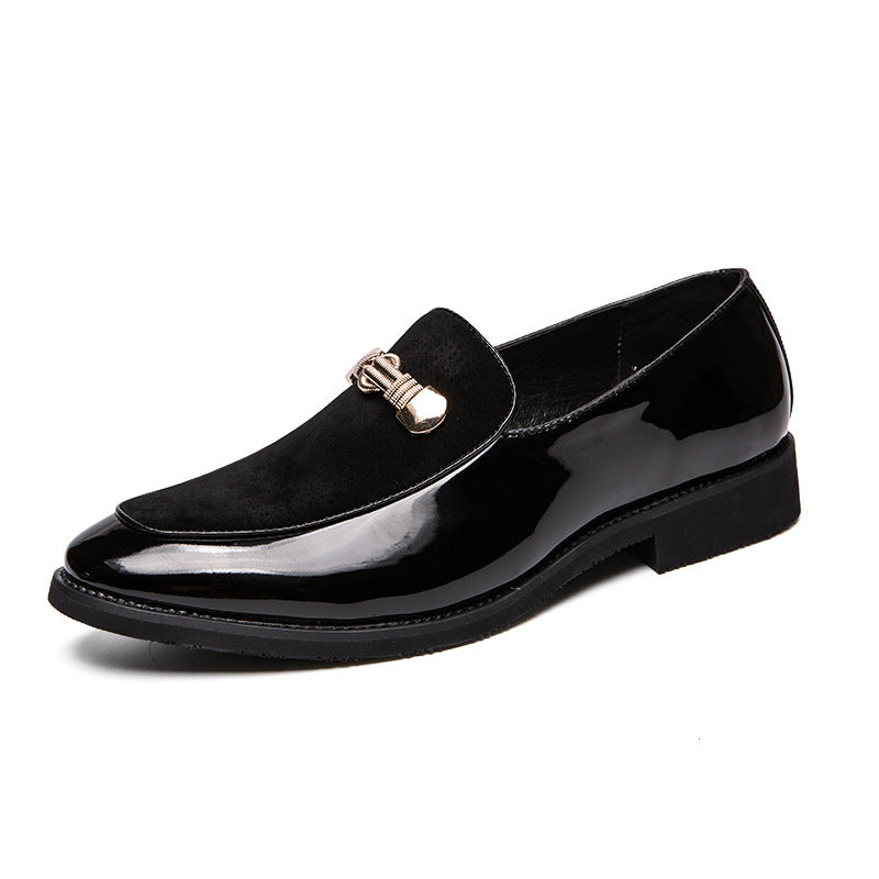 OwenGrid Men's Thick Sole Leather British Classic Bold Toe Cap Business Loafers