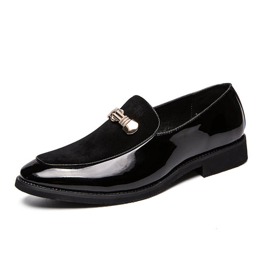 OwenGrid Men's Thick Sole Leather British Classic Bold Toe Cap Business Loafers