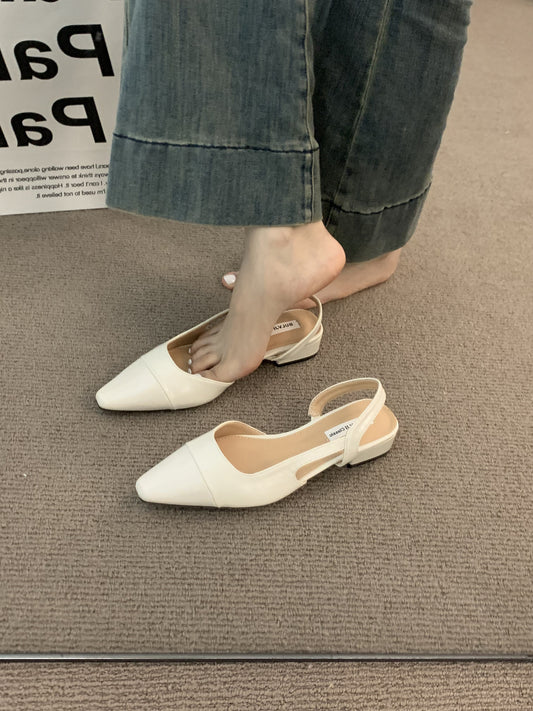 Women's Fashion Low Heel Closed Toe Elegant Sandals