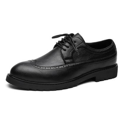 OwenGrid Men's Brogue Casual Business Leather Shoes