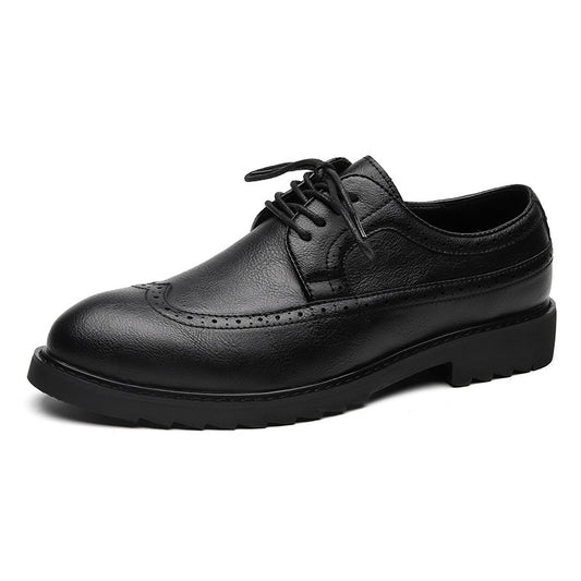 OwenGrid Men's Brogue Casual Business Leather Shoes