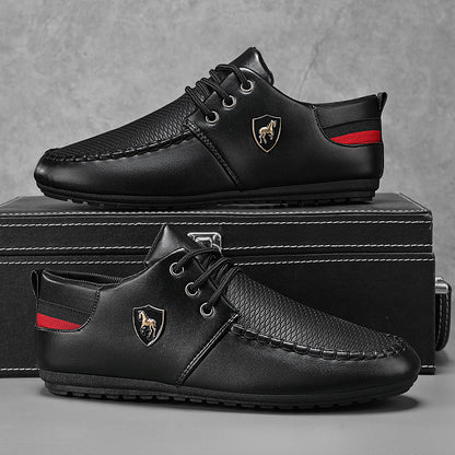 OwenGrid Men's Casual Plain Color Lace Up Loafers