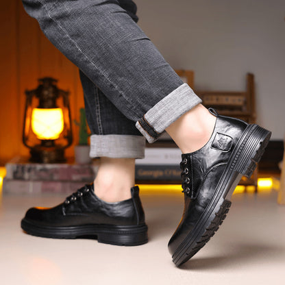 Men's Low-top Cowhide Retro Casual Leather Shoes