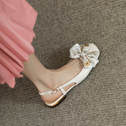 New Square Toe Bow Sandals