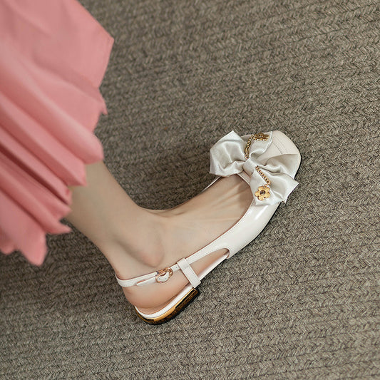 New Square Toe Bow Sandals
