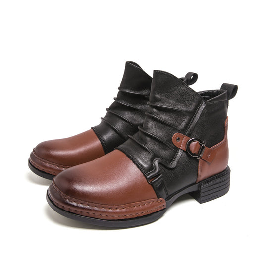 OwenGrid Men's Genuine Leather Ankle Boots