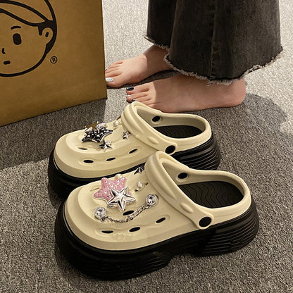 Pearl Star Decoration Platform Clogs