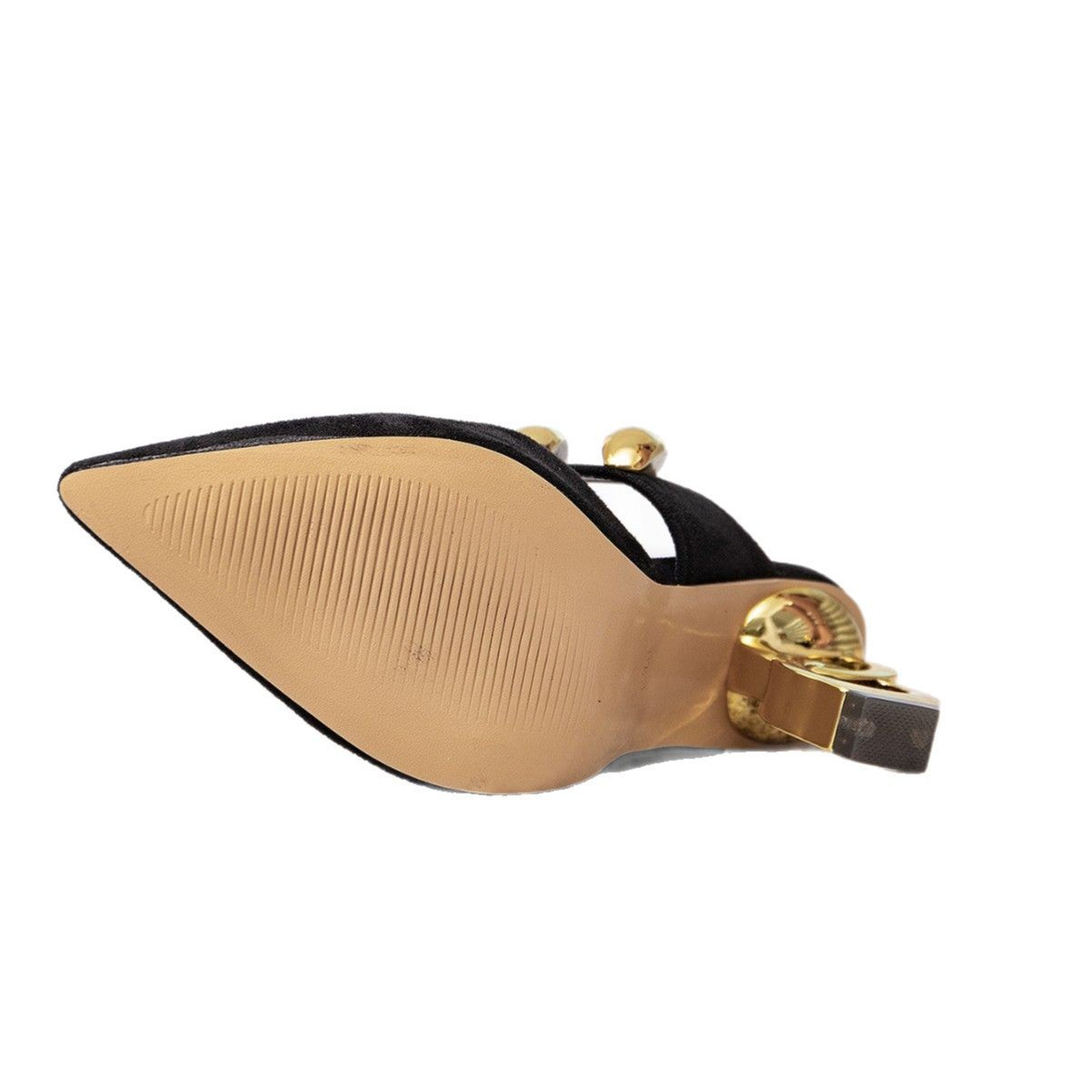Women's Gold Buckle Slingback High Heel Sandals