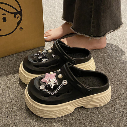 Pearl Star Decoration Platform Clogs