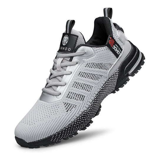 Men's Contrast Mesh Lace Up Low Top Trainer Sneakers