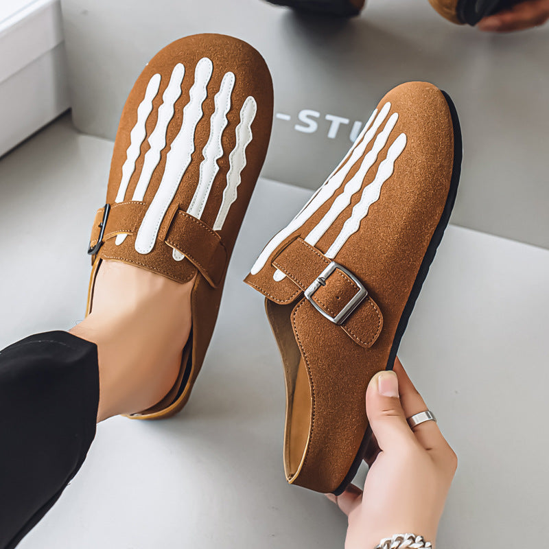 OwenGrid Men's Fashion One-Piece Soft Rubber Half-Slipper