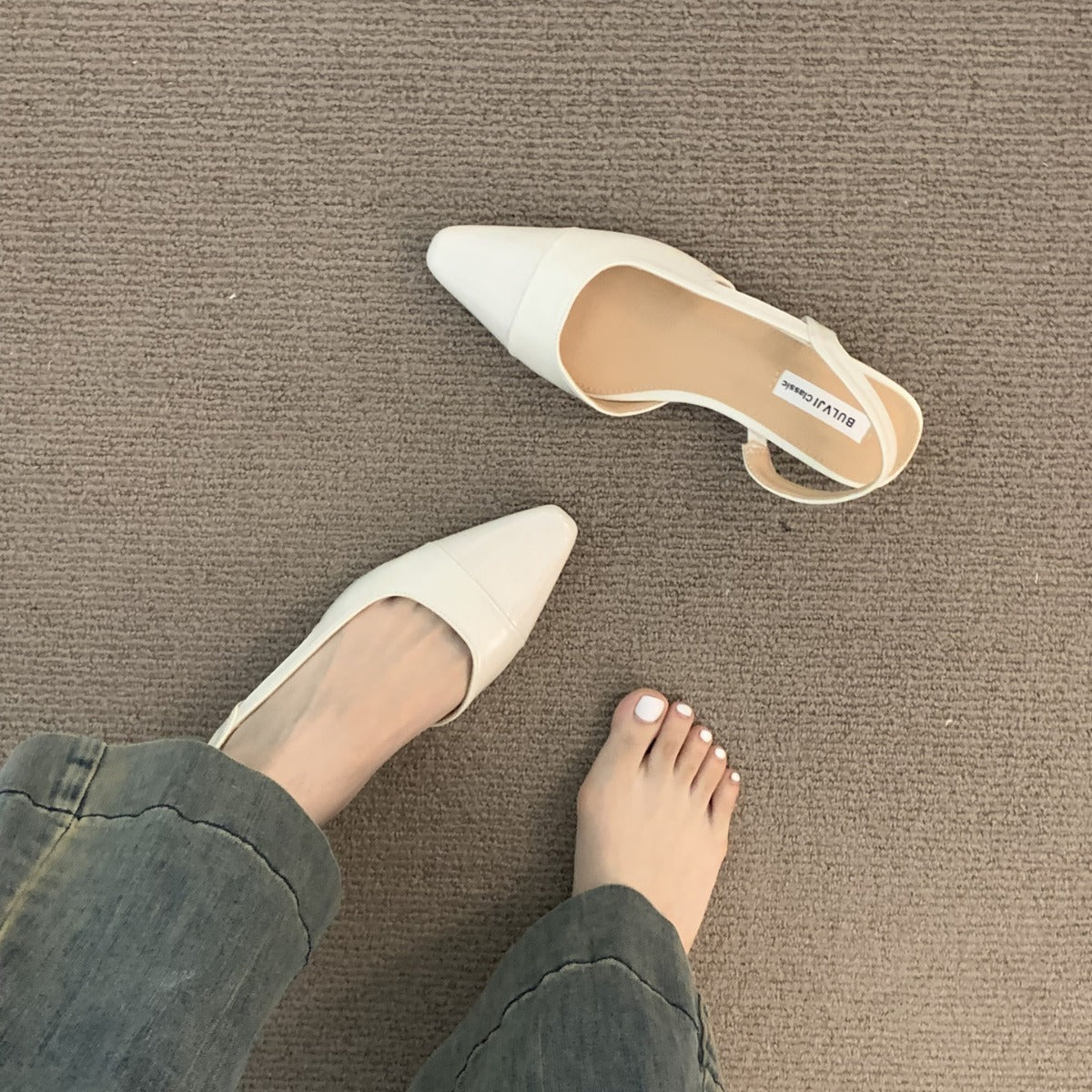 Women's Fashion Low Heel Closed Toe Elegant Sandals