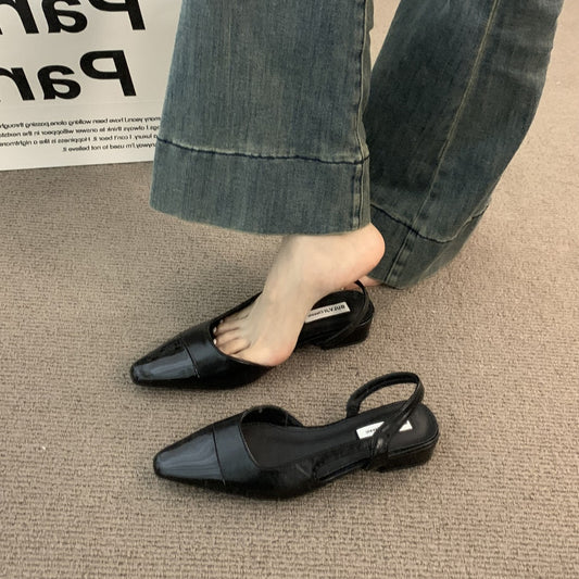 Women's Fashion Low Heel Closed Toe Elegant Sandals