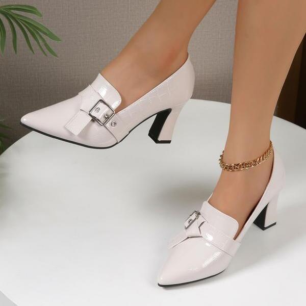 Ladies New Elegant Cowhide High Heels
