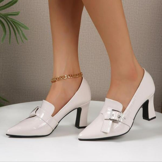 Ladies New Elegant Cowhide High Heels