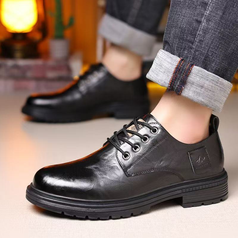 Men's Low-top Cowhide Retro Casual Leather Shoes