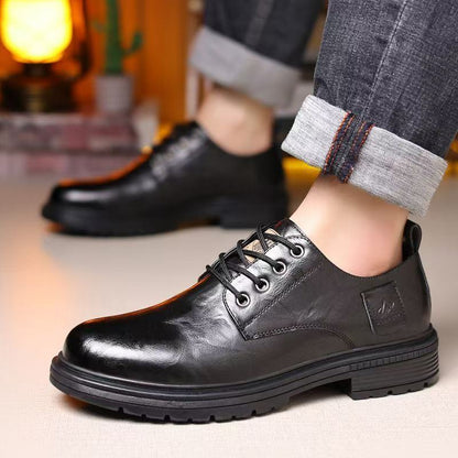 Men's Low-top Cowhide Retro Casual Leather Shoes