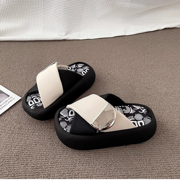 Women's Thick-soled Versatile Graffiti Slippers