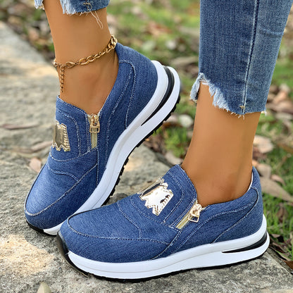 Women's Thick-soled Side Zipper Casual Shoes