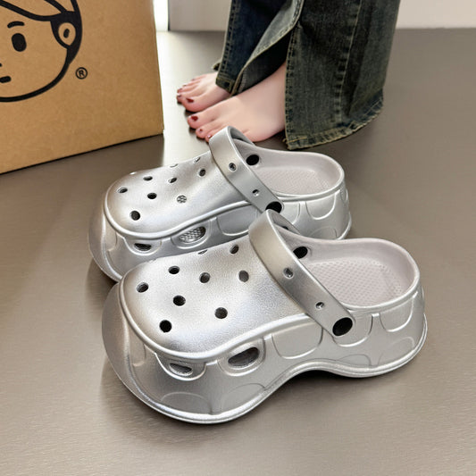 Multicolor Simple Platform Clogs