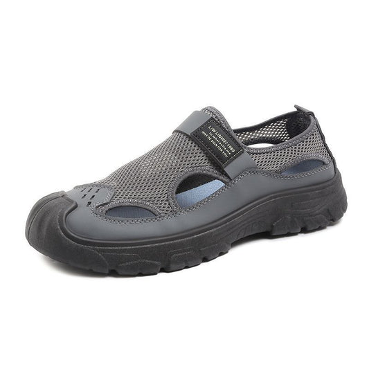 OwenGrid Men's Breathable Anti-collision Mesh Hollow Middle-aged and Elderly Shoes