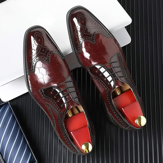 OwenGrid Men's Genuine Leather Handcrafted Luxury Oxford Shoes
