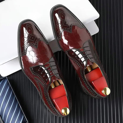 OwenGrid Men's Genuine Leather Handcrafted Luxury Oxford Shoes