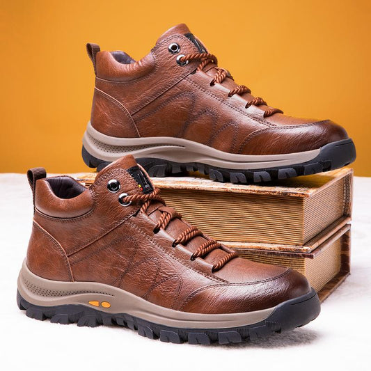 Men's Fashion Mid-top Cowhide Casual Shoes