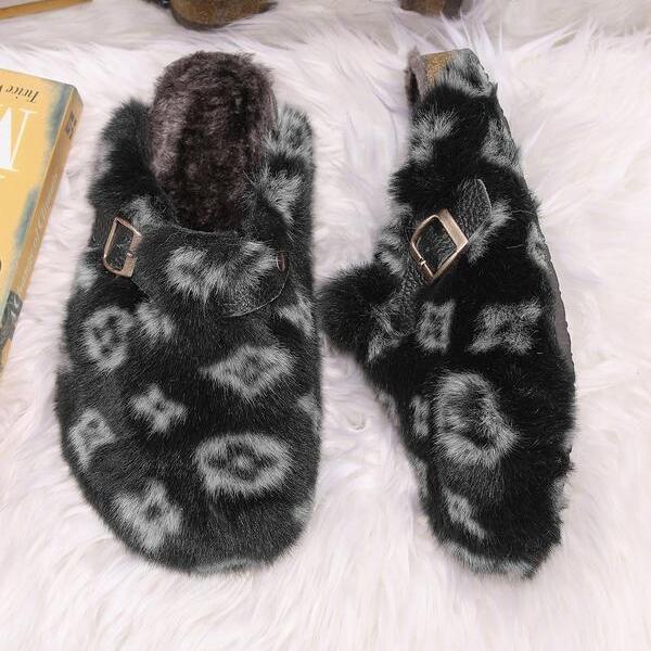 Women Men High-Quality Faux Fur Fuzzy Warm Slippers