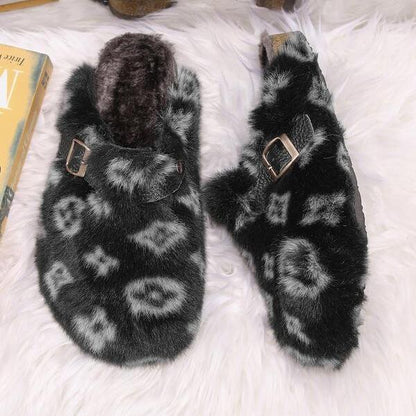Women Men High-Quality Faux Fur Fuzzy Warm Slippers