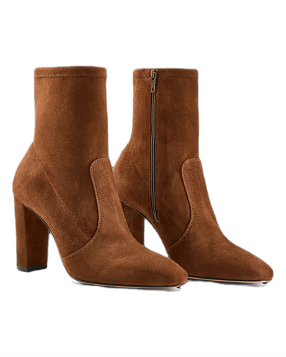 Autumn Women's Pointed Suede Chunky Heel Ankle Boots