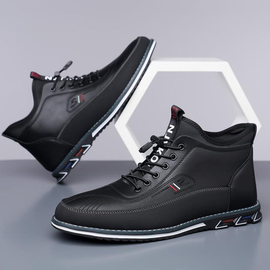 Men's Mid-cut Lightweight Casual Leather Shoes