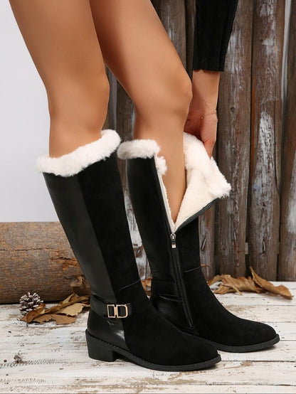 Women's Winter Velvet Long Leg Knight Boots
