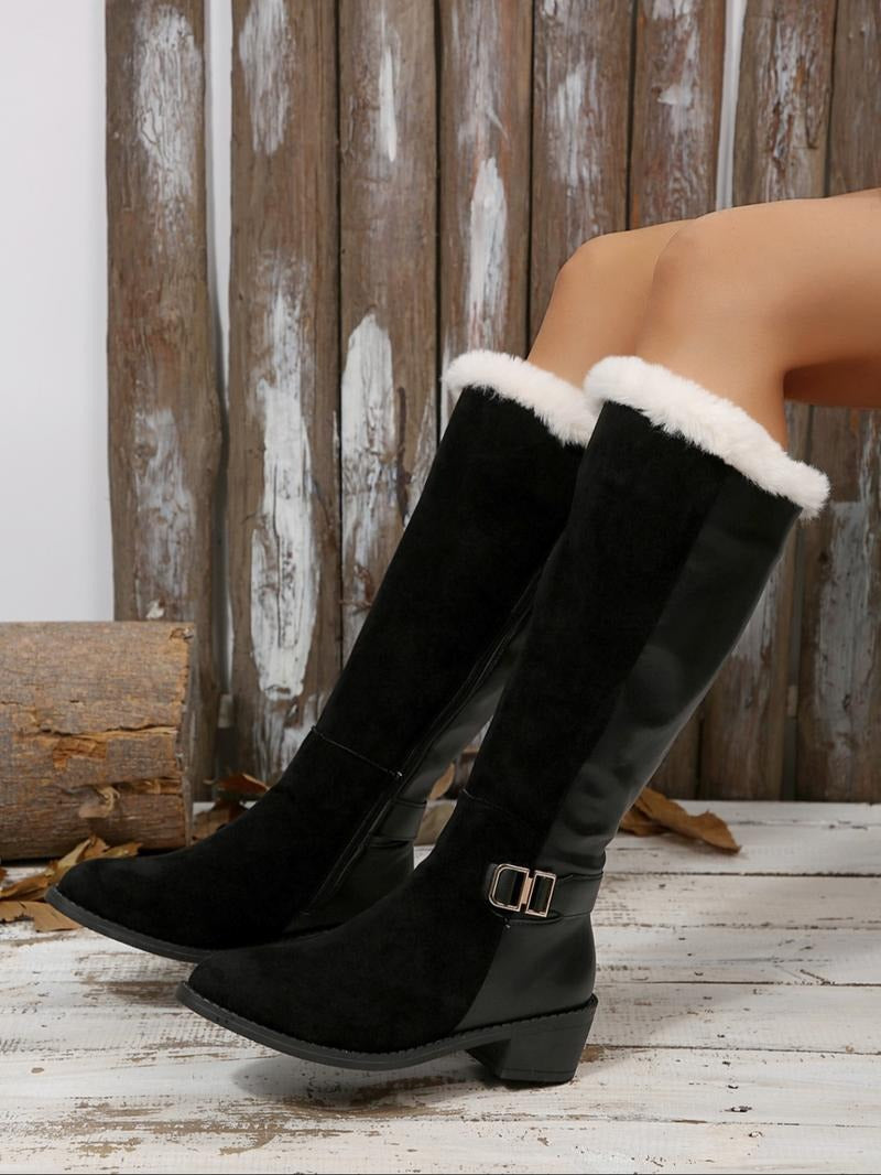 Women's Winter Velvet Long Leg Knight Boots